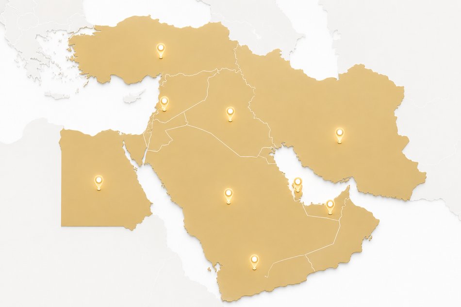 Carte du Moyen-Orient